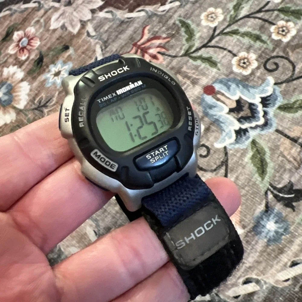 Timex Ironman Shock Indiglo WR200m Adjustable Nylon Hook & Loop Watch Band Works
